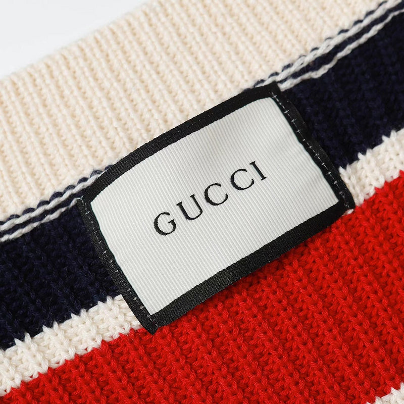 Full styled look of Gucci luxury clothing with logo-detail design