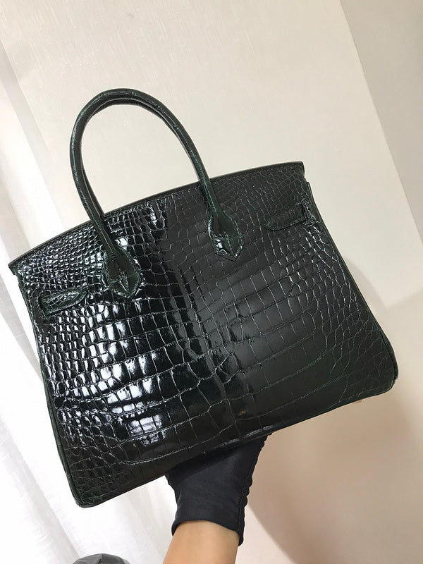 Side view of chic structured handbag