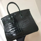 Side view of chic structured handbag