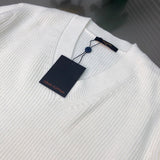 Side profile of Louis Vuitton luxury clothing with monogram-inspired silhouette