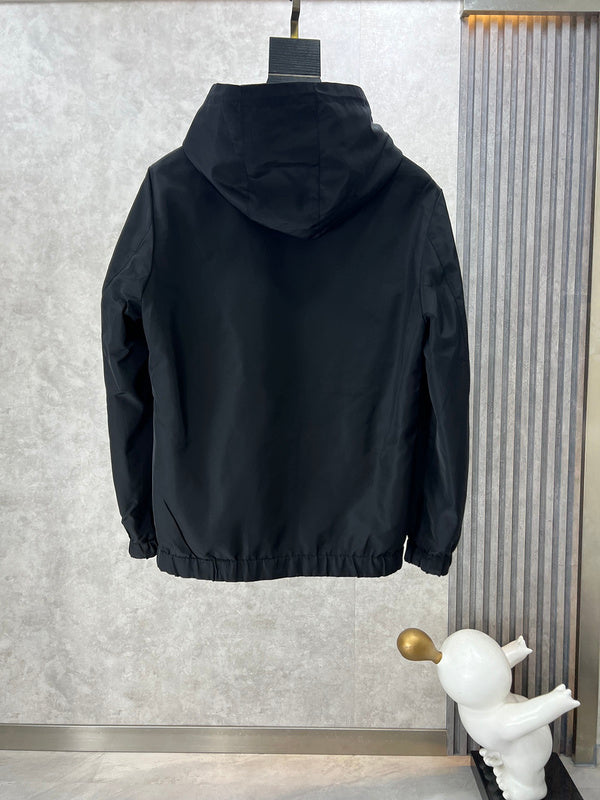 Side profile of Louis Vuitton luxury clothing with label-forward styling