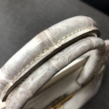 Side view of modernist structured handbag
