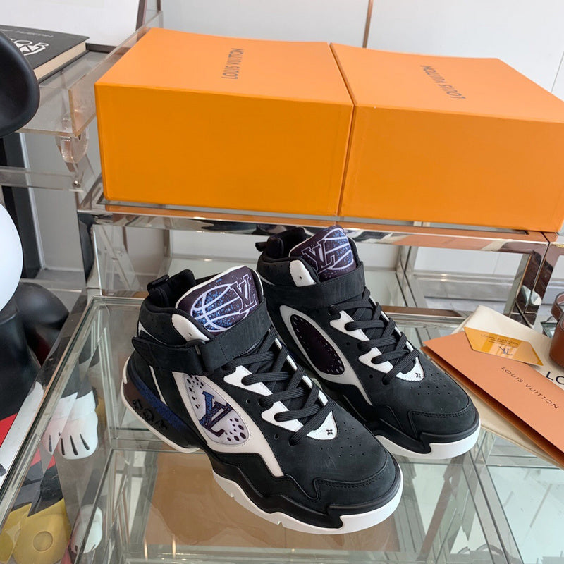 Louis Vuitton Camel Low-Top Sneakers - Angled View