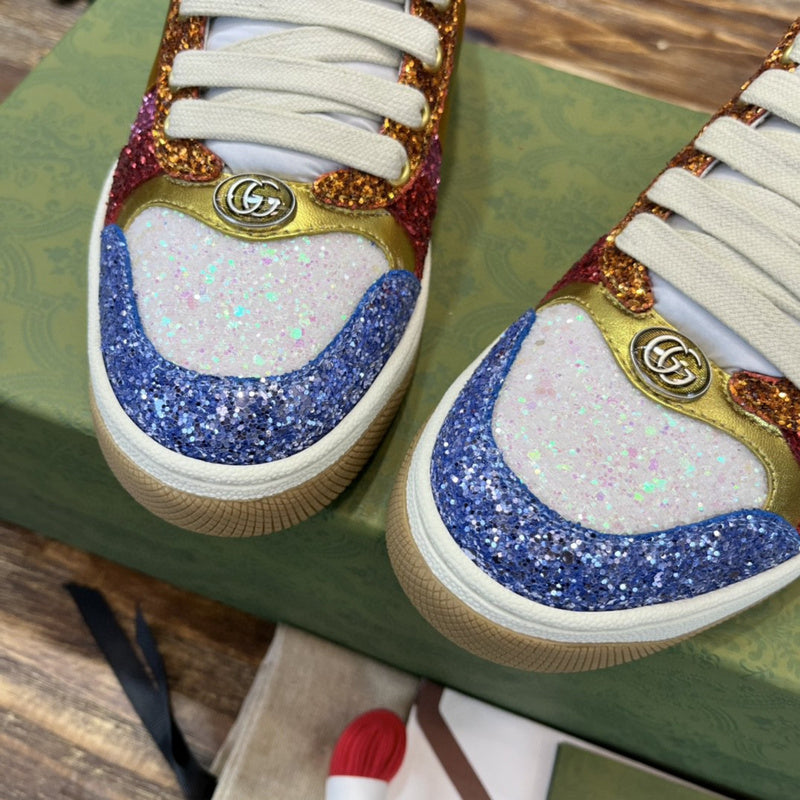 Gucci bold contrast luxury sneakers view 5 signature lace-up style