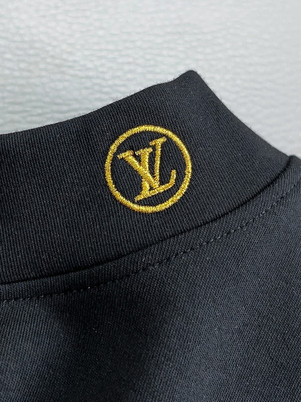 Flat lay presentation of Louis Vuitton luxury clothing with everyday silhouette