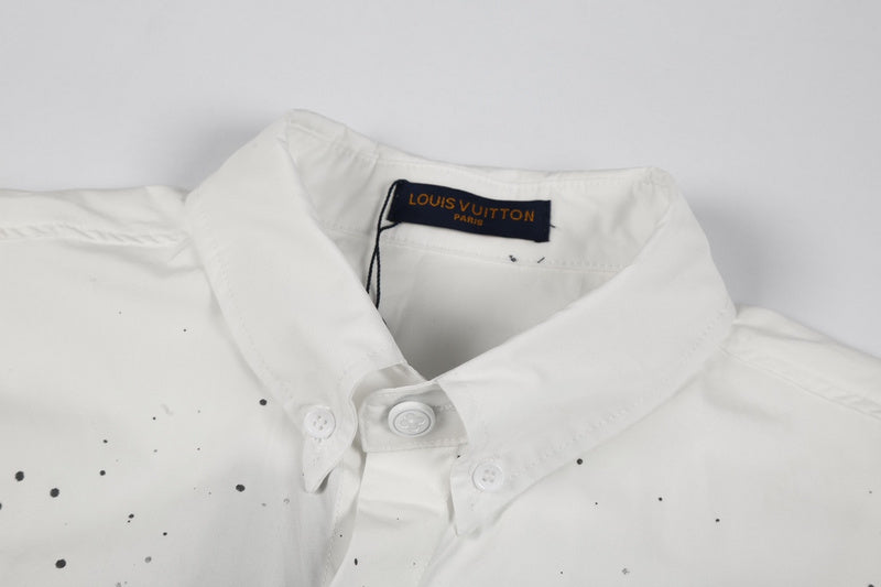 Back view of Louis Vuitton luxury clothing with monogram-inspired silhouette