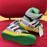 Side profile of Gucci stone beige sneakers bold athletic profile