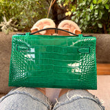 Side view of effortless structured handbag