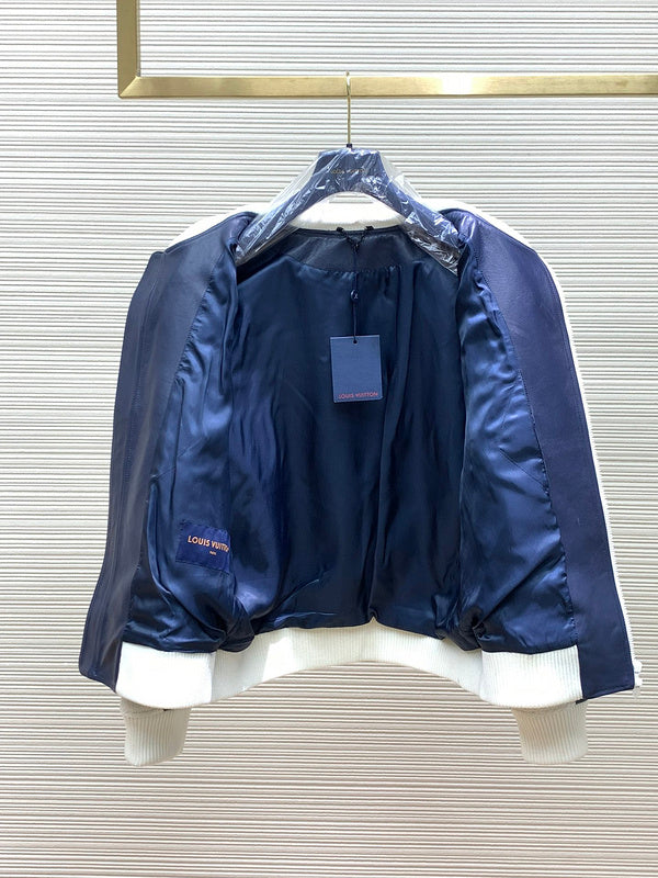 Front view of Louis Vuitton luxury clothing with label-forward styling