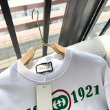Front view of Gucci luxury clothing with monogram-inspired silhouette