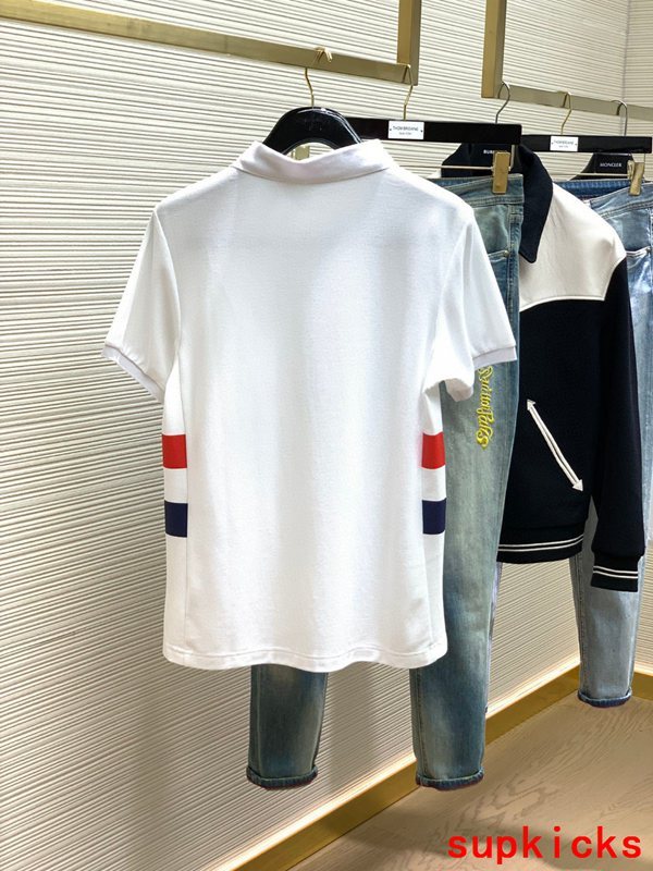 Side profile of Moncler luxury clothing with signature branding