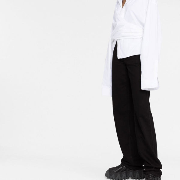 Balenciaga T-Shirts? BALENCIAGA Oversized Wrap Shirt - Long Sleeve Casual Everyday Designer Tee
