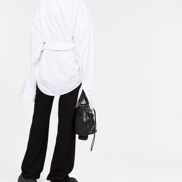 Balenciaga T-Shirts? BALENCIAGA Oversized Wrap Shirt - Long Sleeve Casual Everyday Designer Tee