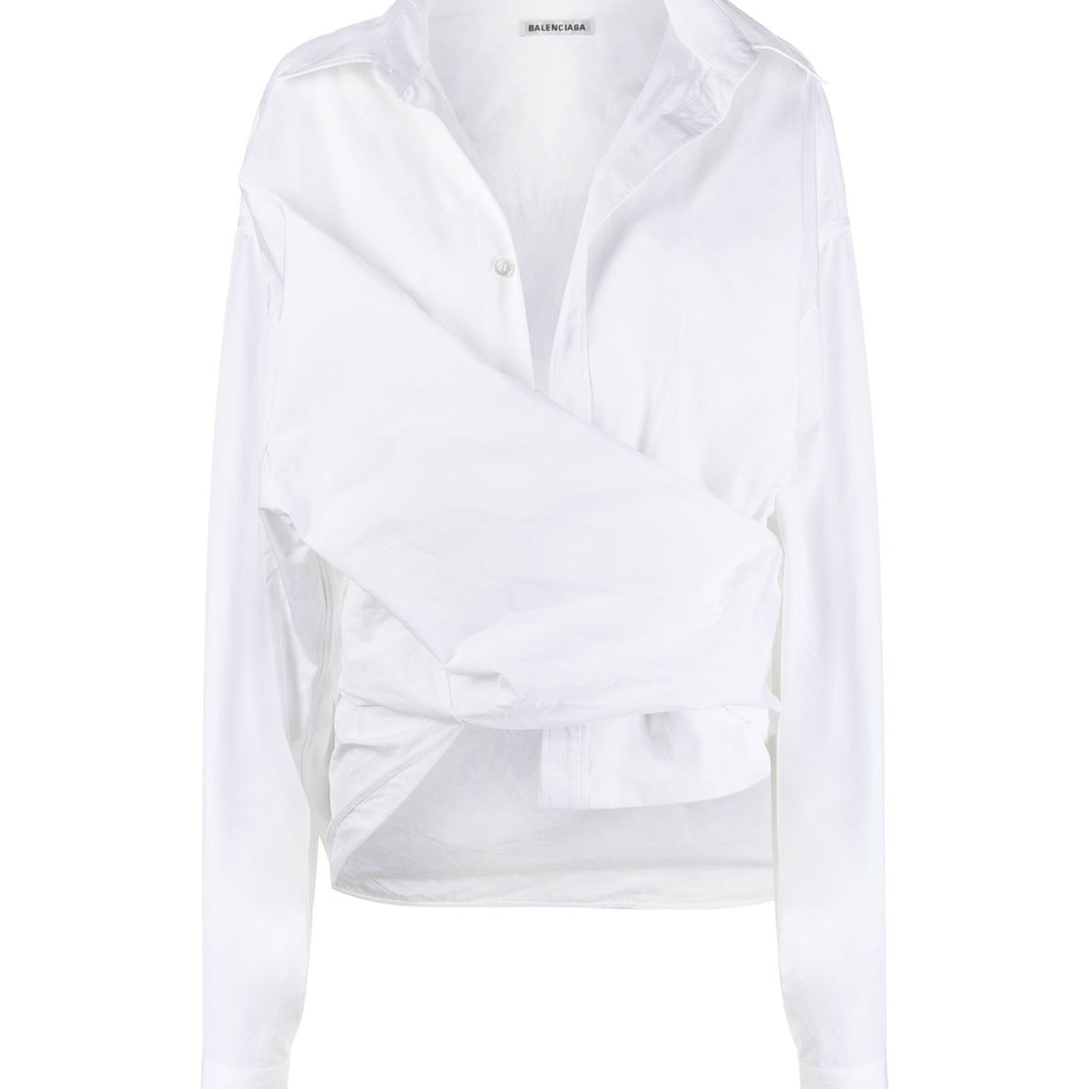 Balenciaga T-Shirts? BALENCIAGA Oversized Wrap Shirt - Long Sleeve Casual Everyday Designer Tee