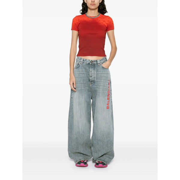 Balenciaga Jeans? Balenciaga Blue Denim - Wide-Leg Jeans Men Classic Everyday Designer Jeans