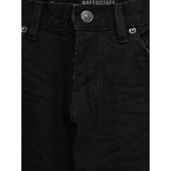 Balenciaga Jeans- Balenciaga Black Denim - Wide-Leg Jeans Men Classic Everyday Designer Jeans