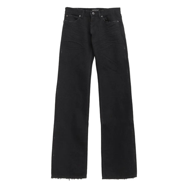 Balenciaga Jeans- Balenciaga Black Denim - Wide-Leg Jeans Men Classic Everyday Designer Jeans