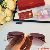 Close-up detail view of Cartier unisex sunglasses