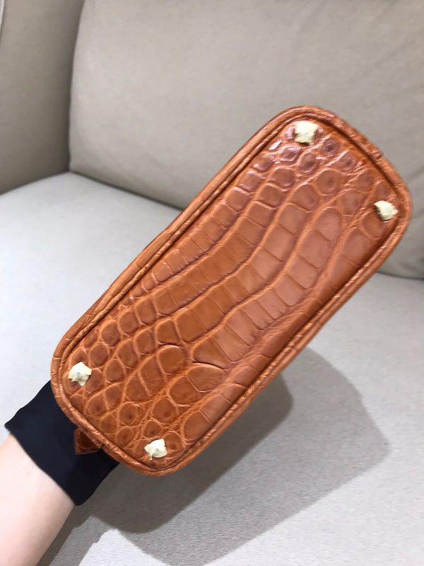 Sleek bag shown from front angle
