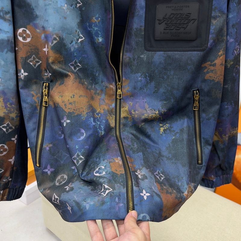 Back view of Louis Vuitton luxury clothing with logo-detail design