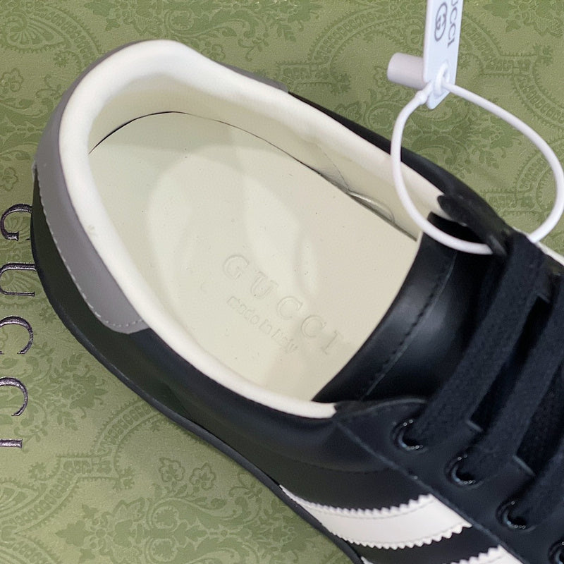 Gucci crisp white luxury sneakers view 4 heritage-inspired look