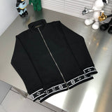 Side profile of Louis Vuitton luxury clothing with signature branding