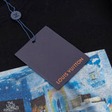 Flat lay presentation of Louis Vuitton luxury clothing with runway-inspired design