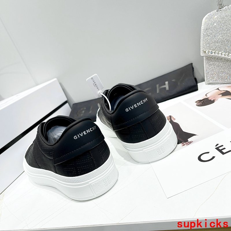 Givenchy Red Low-Top Sneakers - Close-Up Texture View