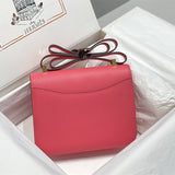 Side view of streamlined structured handbag