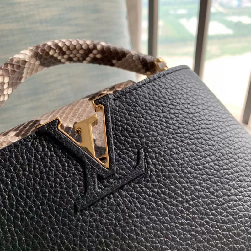 Back view of chic signature women's handbag – women's everyday handbag