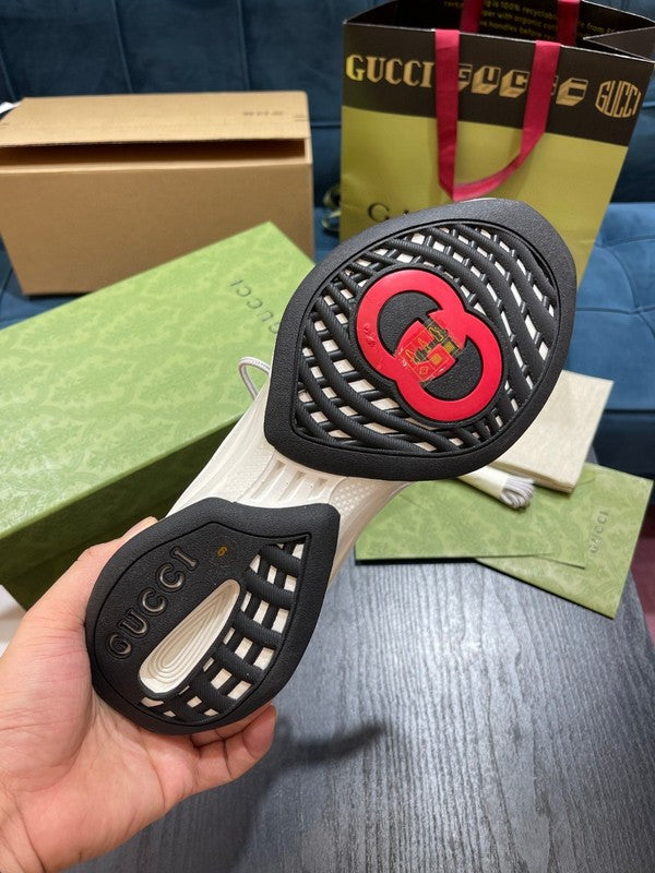 Gucci sneakers detailed view showing premium designer craftsmanship