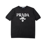 Back view of Polo cotton polo shirt with monogram-inspired silhouette