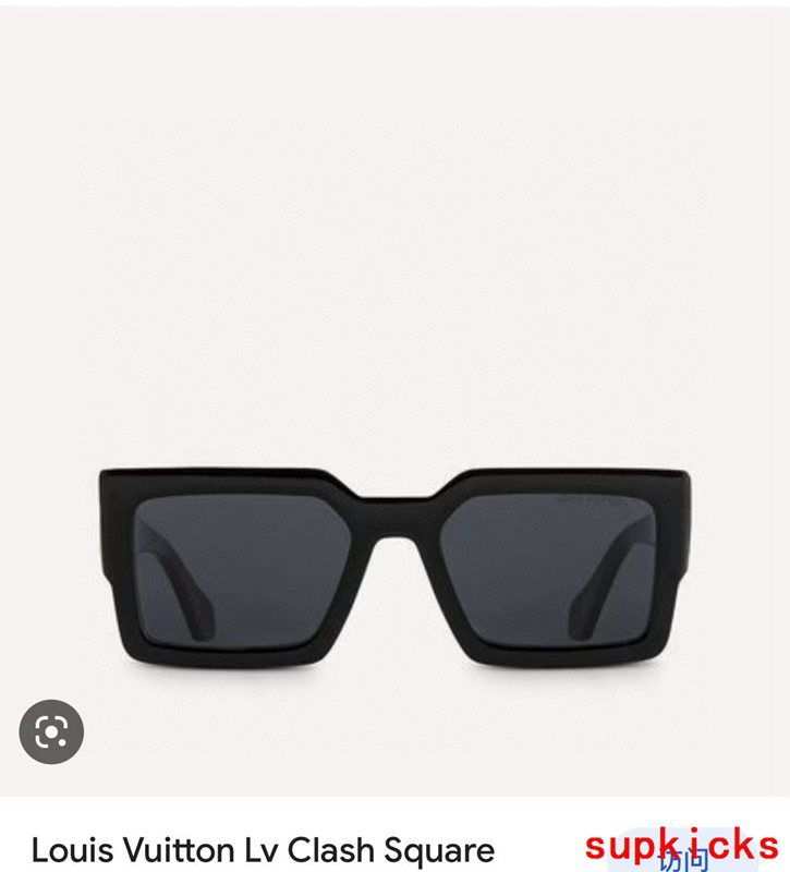 Close-up detail view of Louis Vuitton unisex sunglasses