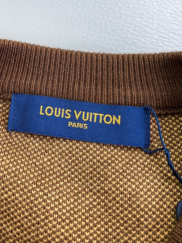 Back view of Louis Vuitton luxury clothing with monogram-inspired silhouette