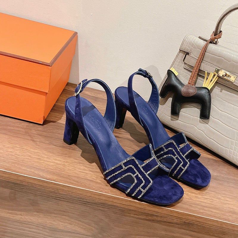 Hermès Burgundy Ankle Strap Heels - Full Silhouette View
