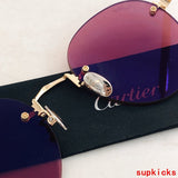 Close-up detail view of Cartier unisex sunglasses