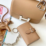 Side view of statement structured handbag