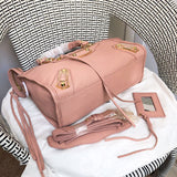 Back view of chic structured women's handbag – women's everyday handbag