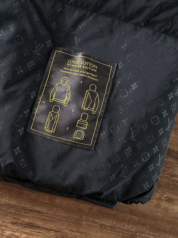 Front view of Louis Vuitton luxury clothing with everyday silhouette