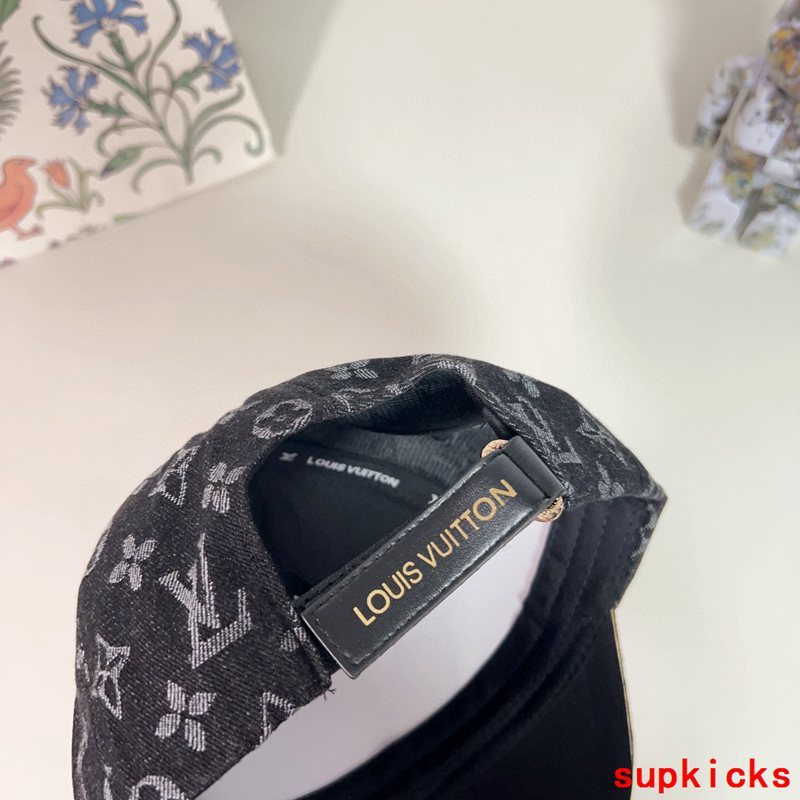 Close-up detail view of Louis Vuitton unisex cap