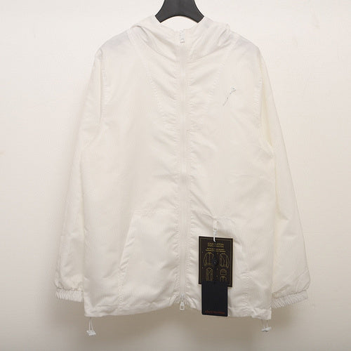 Front view of Louis Vuitton luxury clothing with logo-detail design