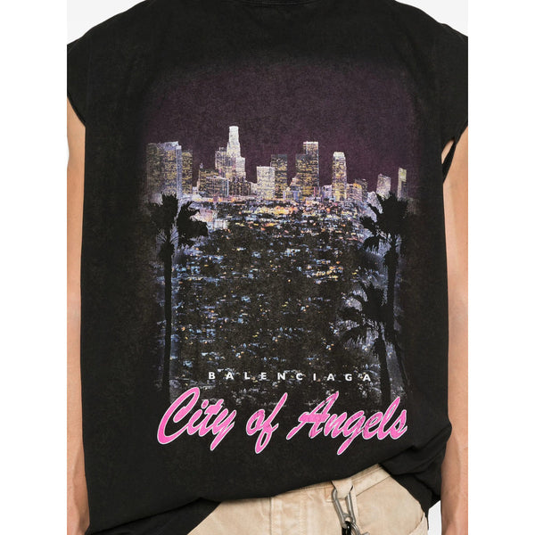 Balenciaga T-Shirts? Balenciaga Black T-Shirts & Vests - Vests & Tanks Men Casual Everyday Designer Tee