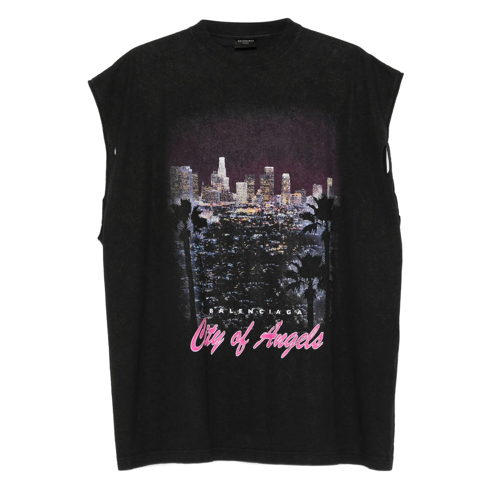 Balenciaga T-Shirts? Balenciaga Black T-Shirts & Vests - Vests & Tanks Men Casual Everyday Designer Tee