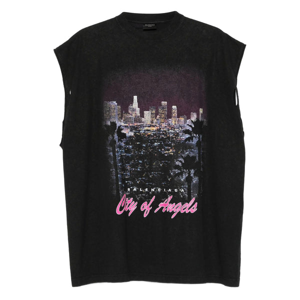Balenciaga T-Shirts- Balenciaga Black T-Shirts & Vests - Vests & Tanks Men Premium Designer Cotton T-Shirt