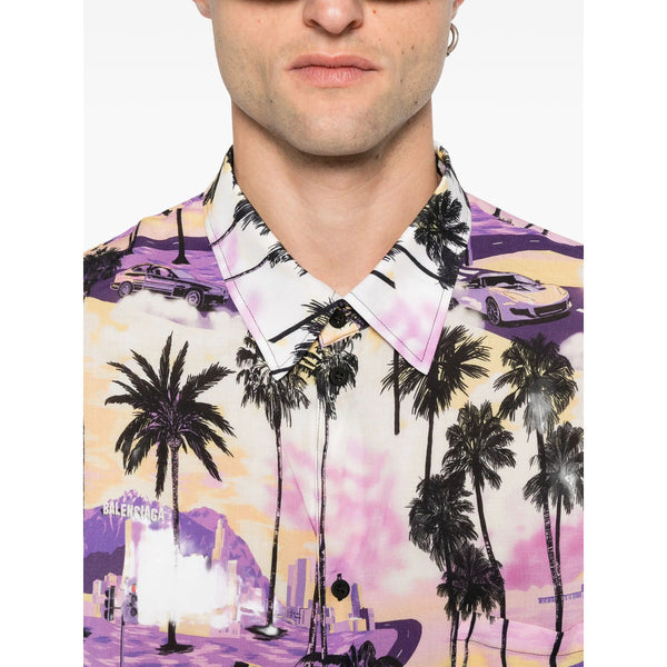 Balenciaga Tops? Balenciaga Purple Shirts Men Premium Designer Casual Top