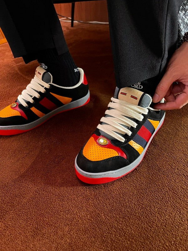 Gucci sneakers detailed view showing premium designer craftsmanship