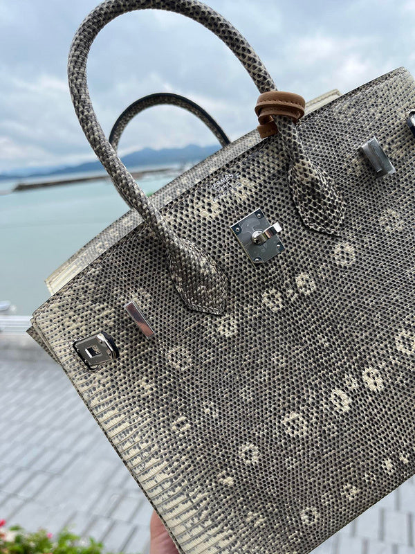 Close-up detail of statement bag design