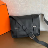 Side view of sleek structured handbag