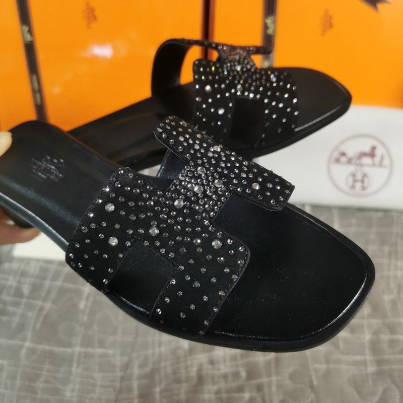 Hermès Camel Block Heel Sandals - Lifestyle Styling Shot