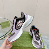 Side profile of Gucci bold contrast sneakers sleek tonal finish